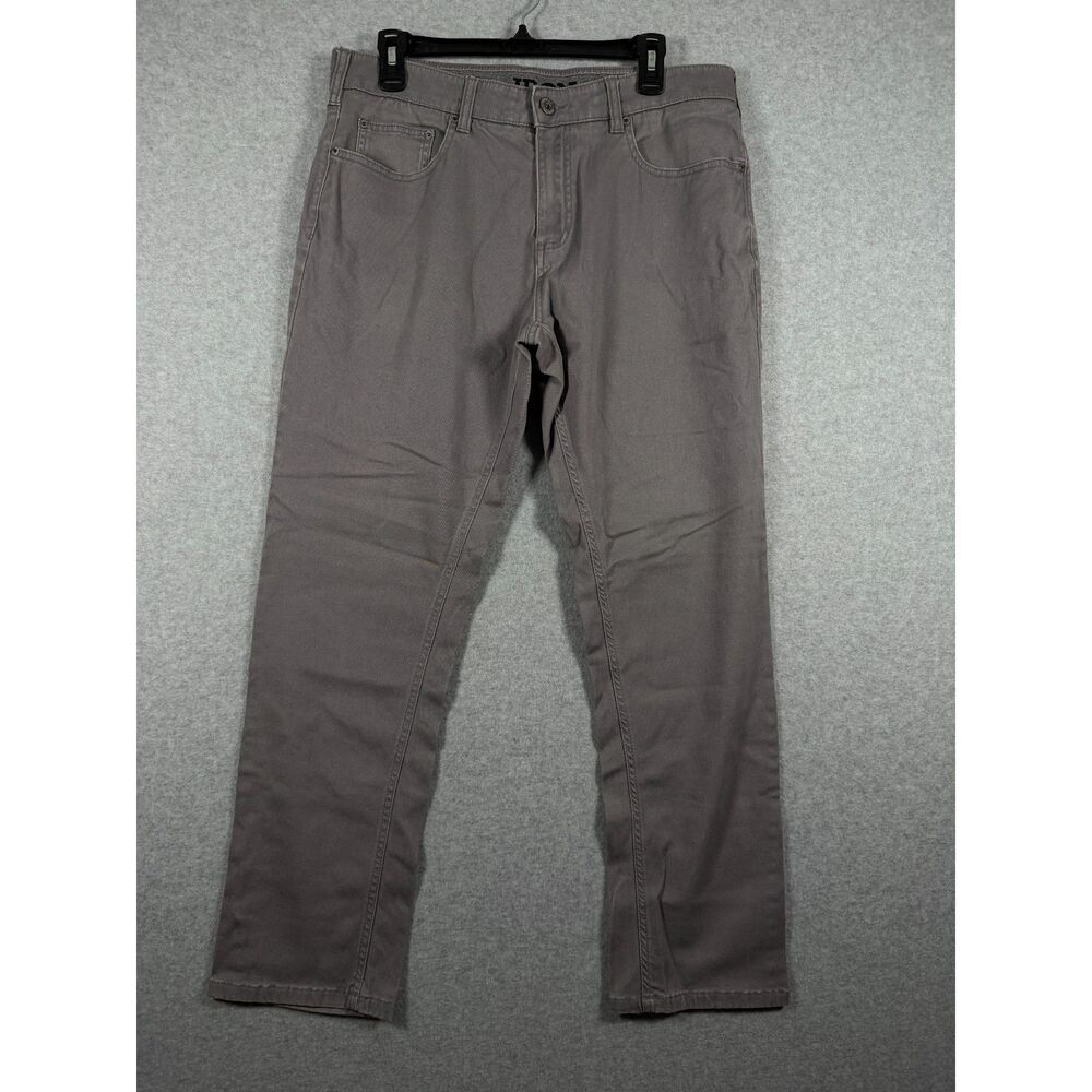 Iron Co Men's 32x30 Gray Stretch 5 Pocket Straight Leg Casual Pants 0744